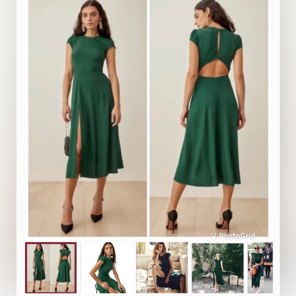 Reformation Emerald Gavin Cut Out Dress